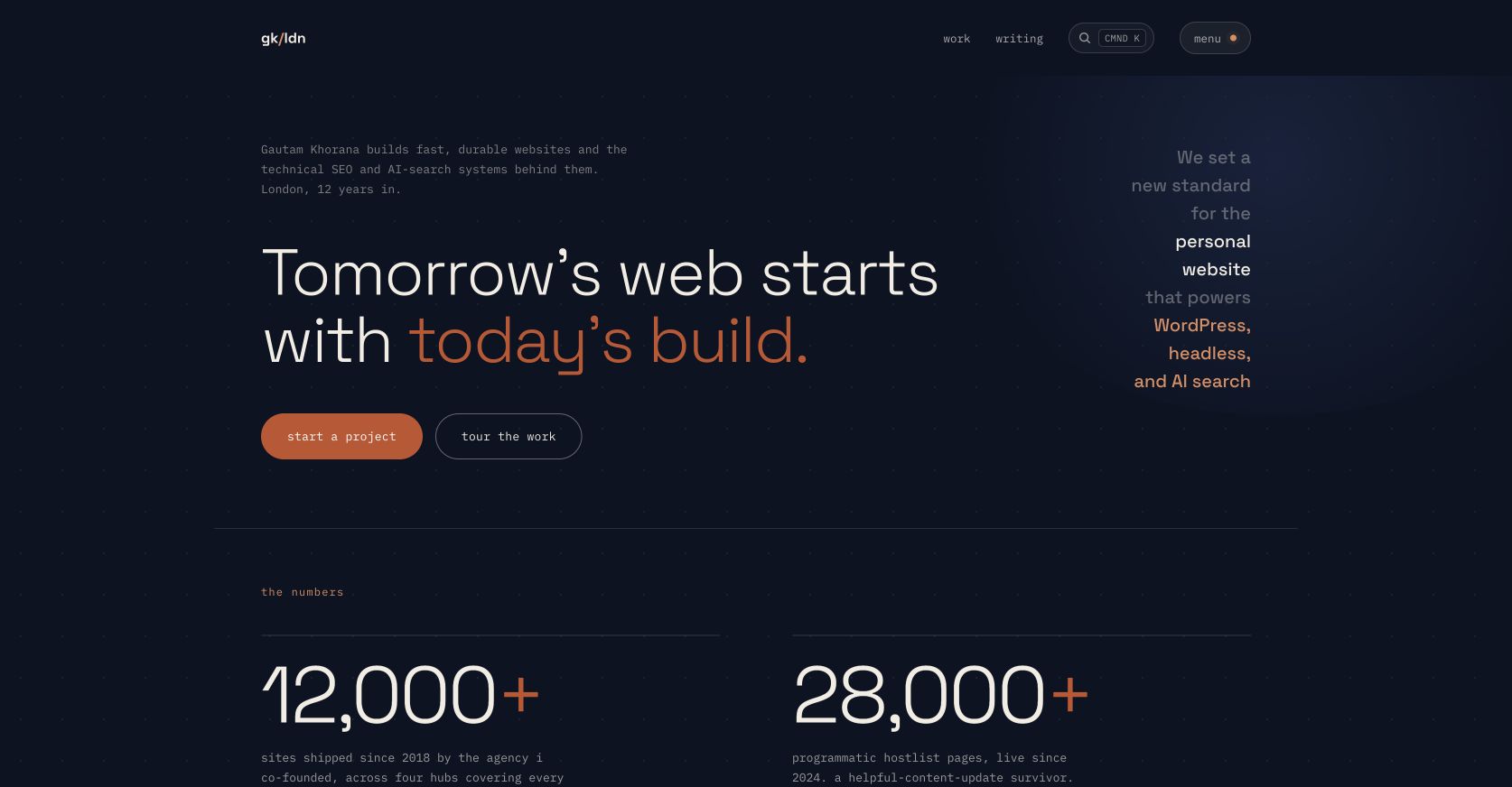 Gautam Khorana personal website homepage
