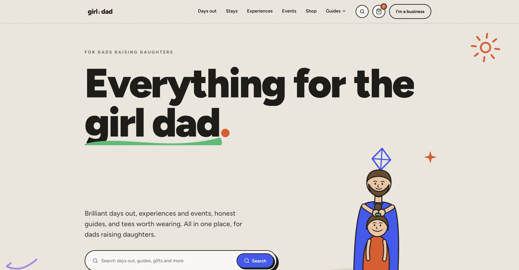 girl.dad homepage for fathers raising daughters