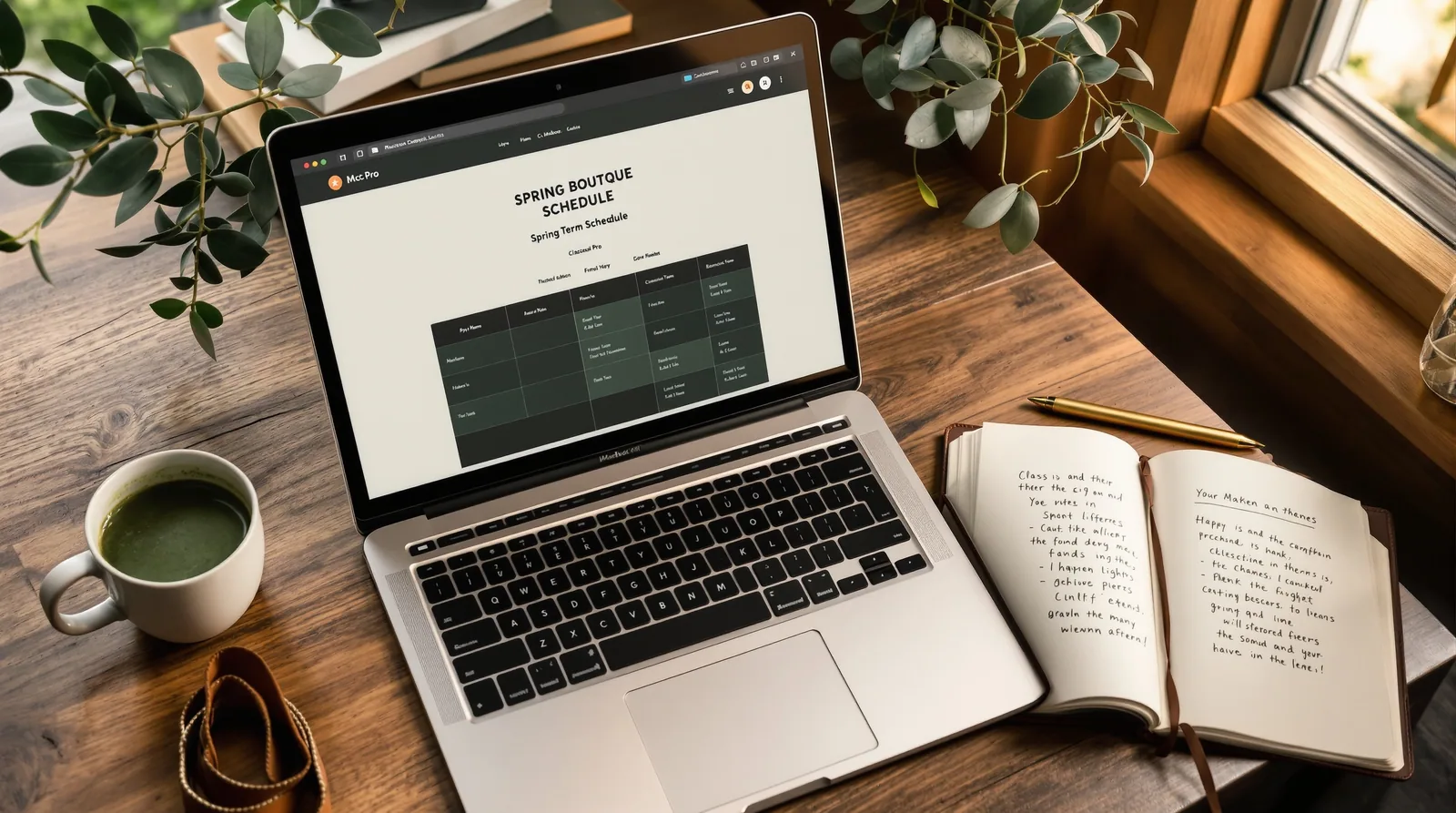 Modern fitness website mockup displayed on a laptop in editorial context.