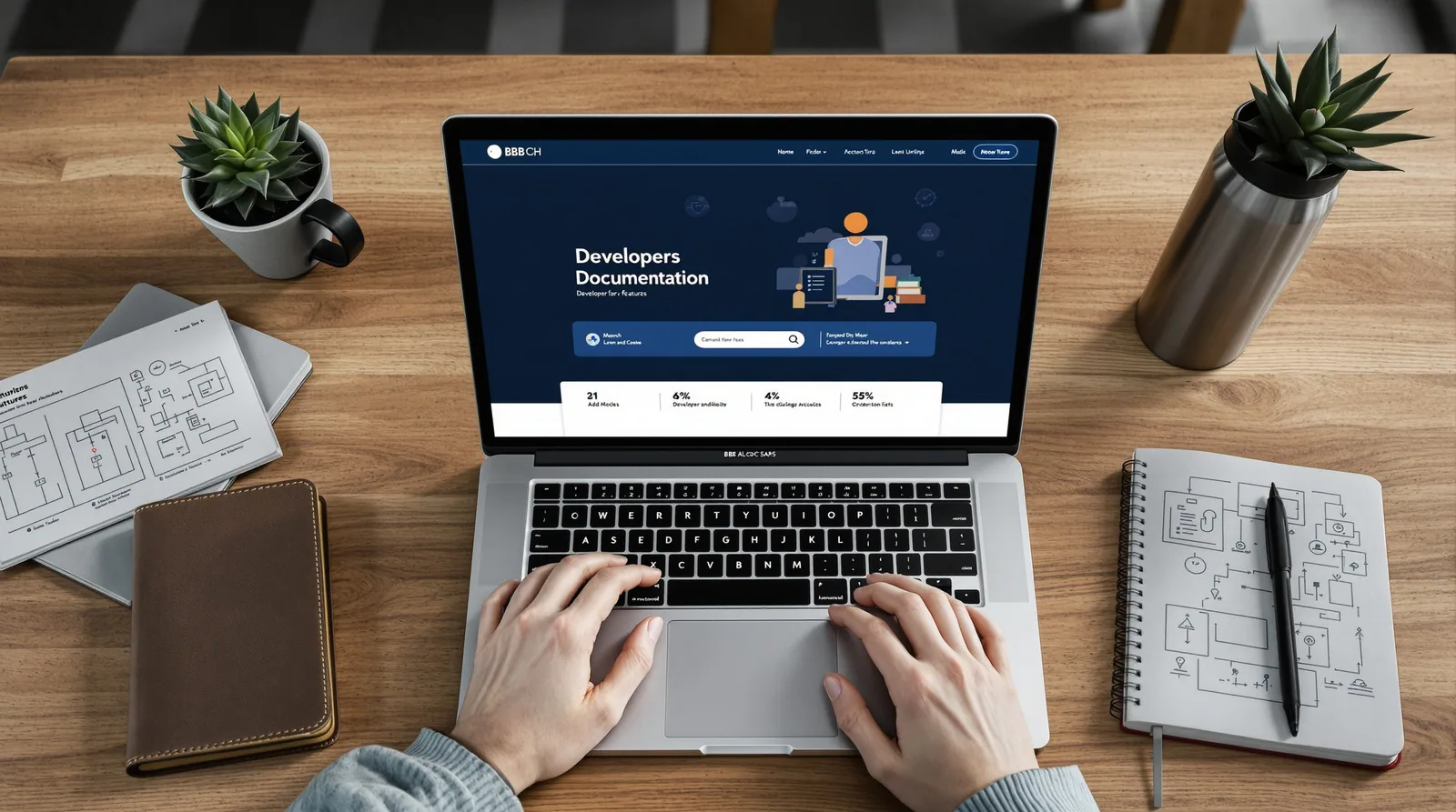 Modern saas website mockup displayed on a laptop in editorial context.